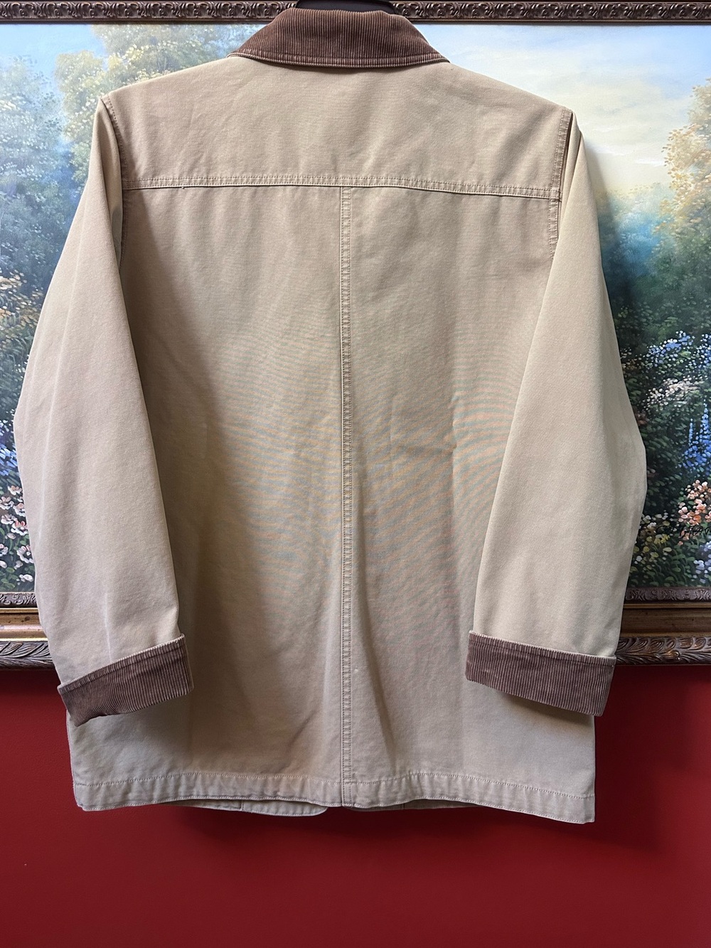 LL Bean Adirondack Barn Coat Chore Flannel Lined Corduroy Collar Women’s Medium - Picture 2 of 15